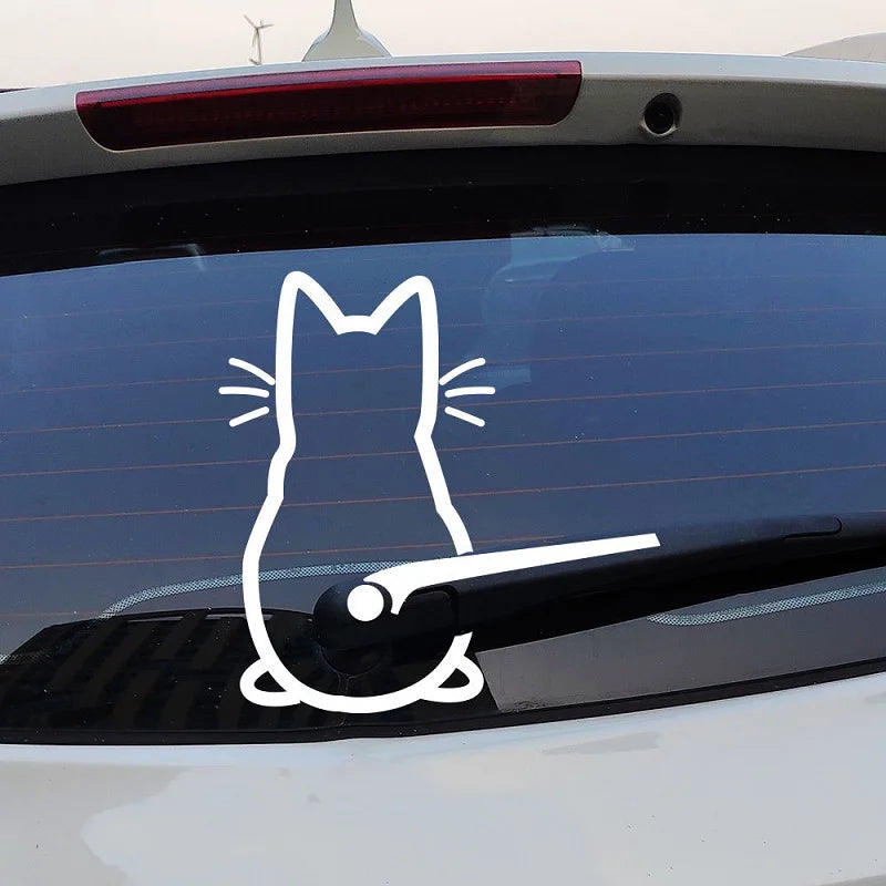 Car Stickers Personalized Kitty Cat Decoration After The Windshield Wiper Sticker Die Cutting Decal Auto Decoration Car Styling