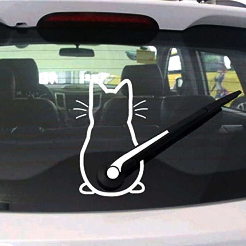 Car Stickers Personalized Kitty Cat Decoration After The Windshield Wiper Sticker Die Cutting Decal Auto Decoration Car Styling