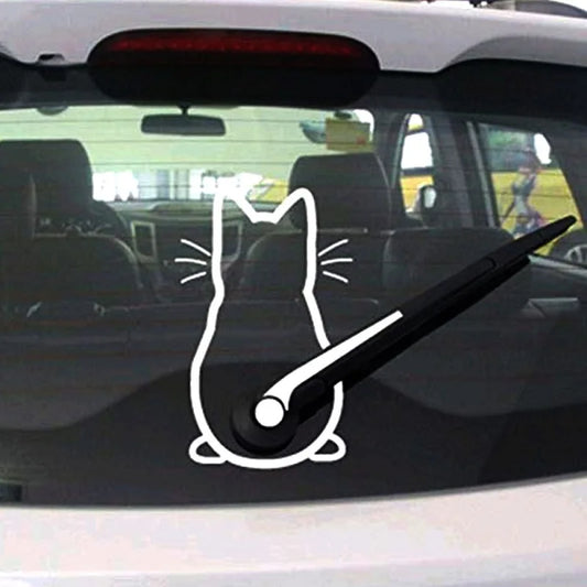 Car Stickers Personalized Kitty Cat Decoration After The Windshield Wiper Sticker Die Cutting Decal Auto Decoration Car Styling