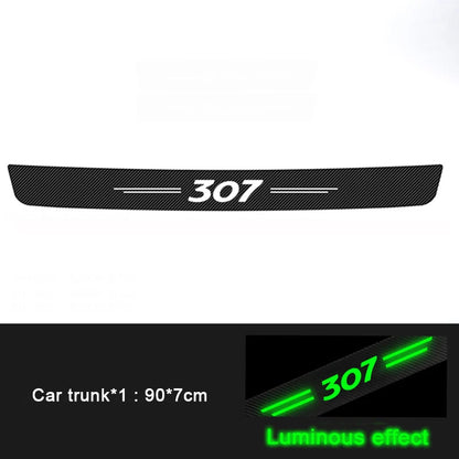 Luminous Pedal Guards Trunk Threshold Protective Decals Car Door Sill Trim Anti Kick Stickers for Peugeot 307 Logo Tape Decor