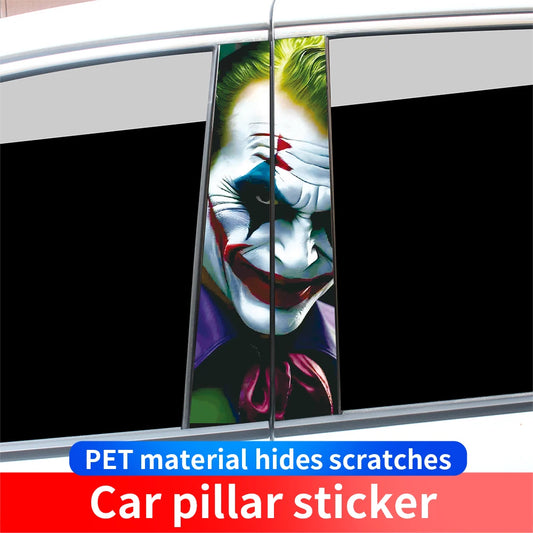 Car Joker Stickers Auto B-pillar Vinyl Decals Waterproof Car Center Column Cartoon Cover Scratches Decor Auto Accessories