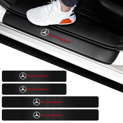 4pcs Carbon Fiber Car Door Sill Threshold Protector Stickers Anti Scratch for Mercedes Benz Amg W205 W211 W204 W213 W203 W176