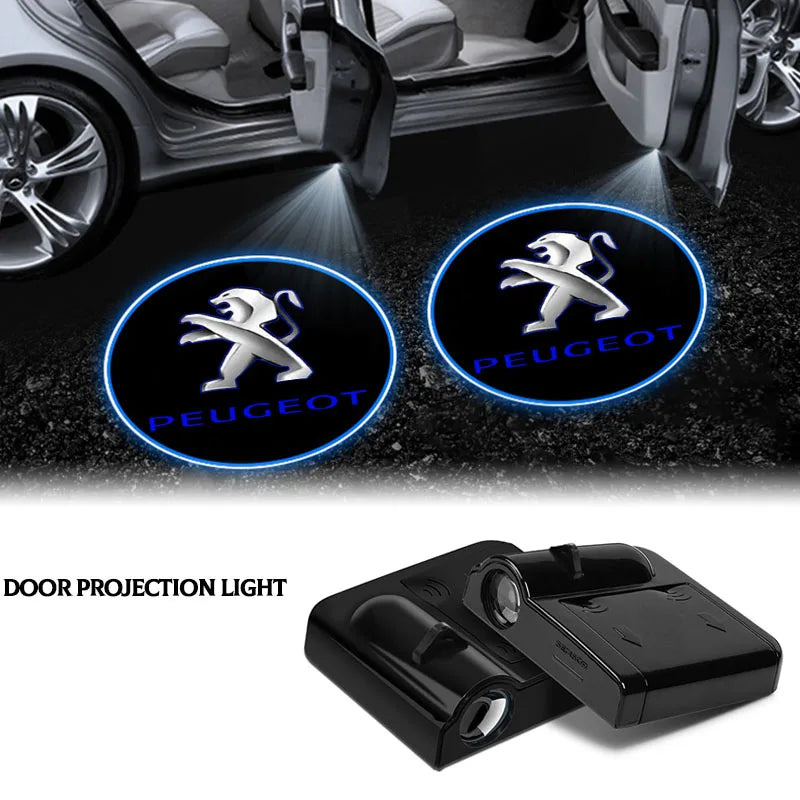 LED Welcome Light Car Door Projector Lamps Car Accessories For Peugeot 308 206 207 407 607 108 208 301 308 508 608 107 BB1 HX1