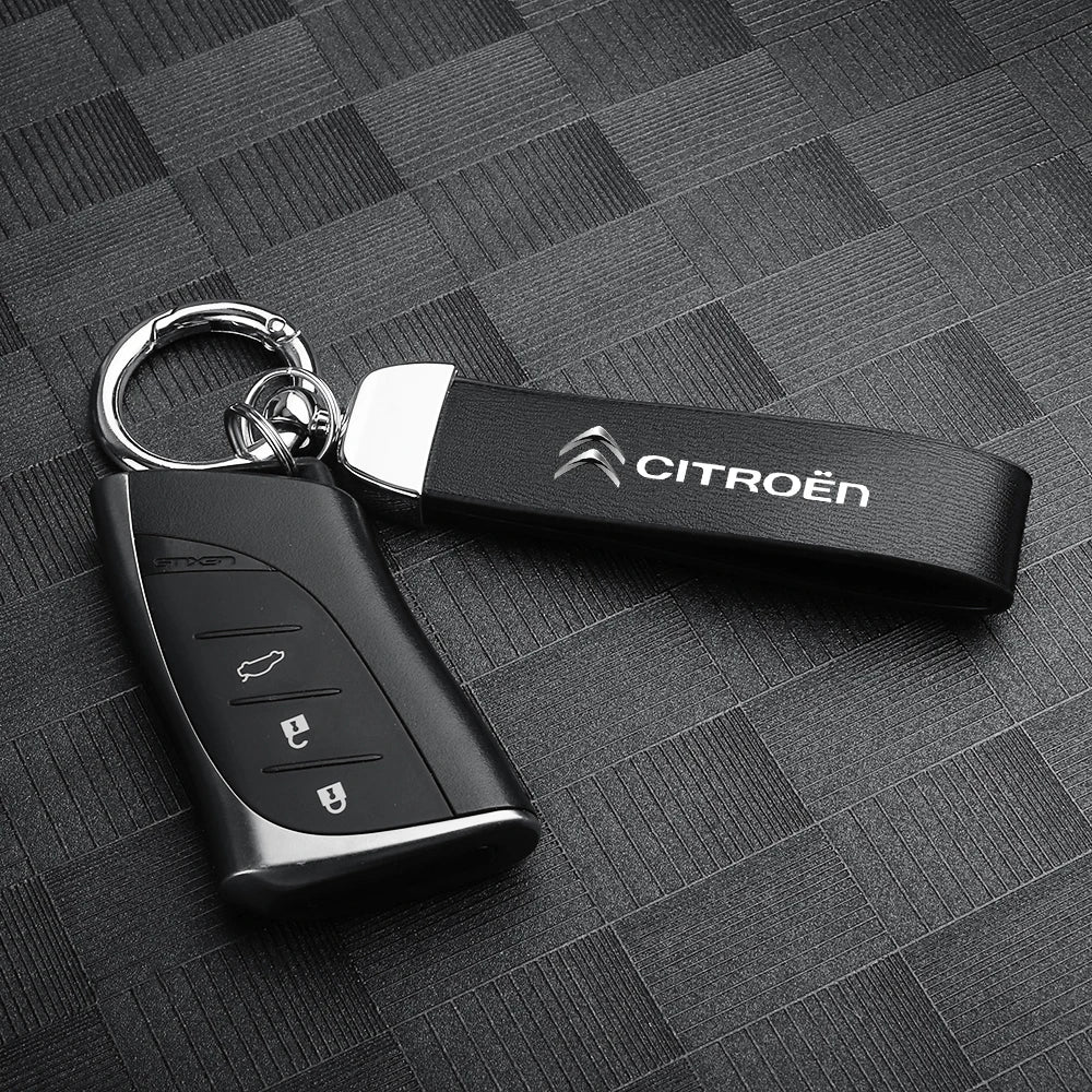 Luxury Leather GTI Badge Car Keychain Key Rings Key Holder Auto Accessories for Citroen C5X C6 DS C3-XR C4L C4 C1 C5 C6 C-ELYSEE