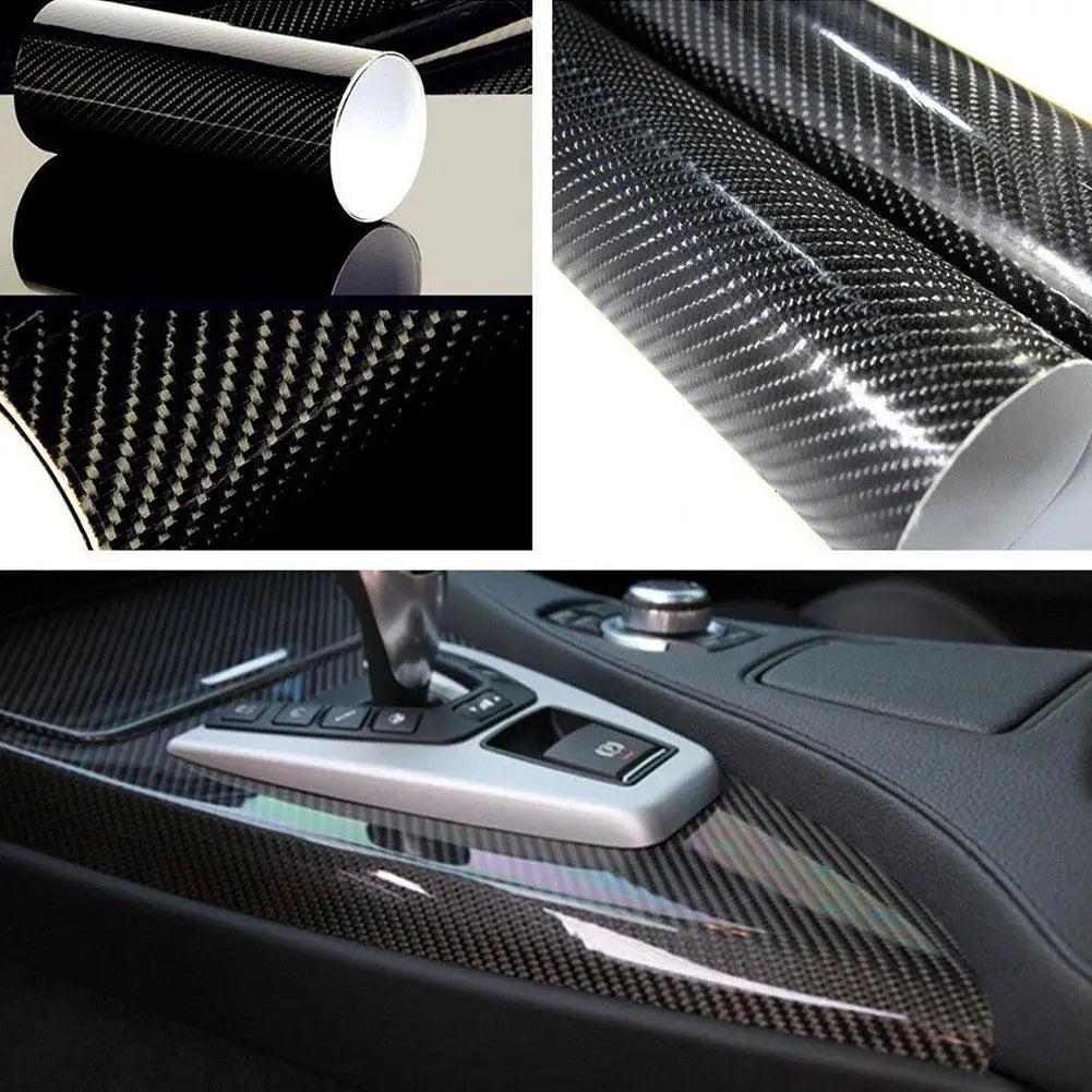 Car Stickers 7D Glossy Carbon Fiber Vinyl Film Intrior Wrap Stickers Film Stickers Decals Accessories