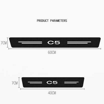 4pcs Car Door Sill Protector Stickers For Citroen C5 Leather Carbon Fiber Decor Decal Threshold Tuning Accessories