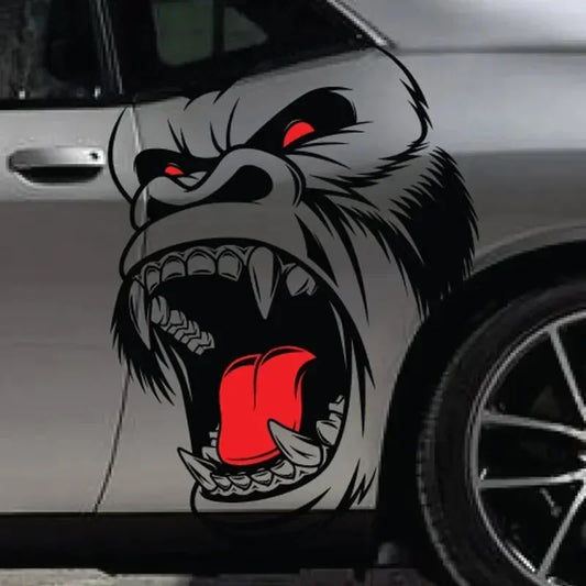 Gorilla King Kong Design Car Stickers SUV Large Side Vintage Grunge Hood Door Car Bed Pickup Vehicle Truck Vinyl Graphic Decals