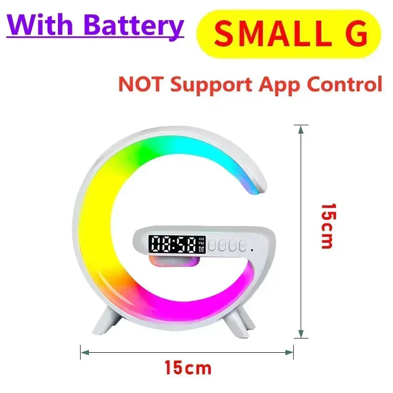 Wireless Charger Pad Stand Bluetooth Speaker RGB Night Light Lamp Earphone Phone Fast Charging Station for iPhone Samsung Xiaomi